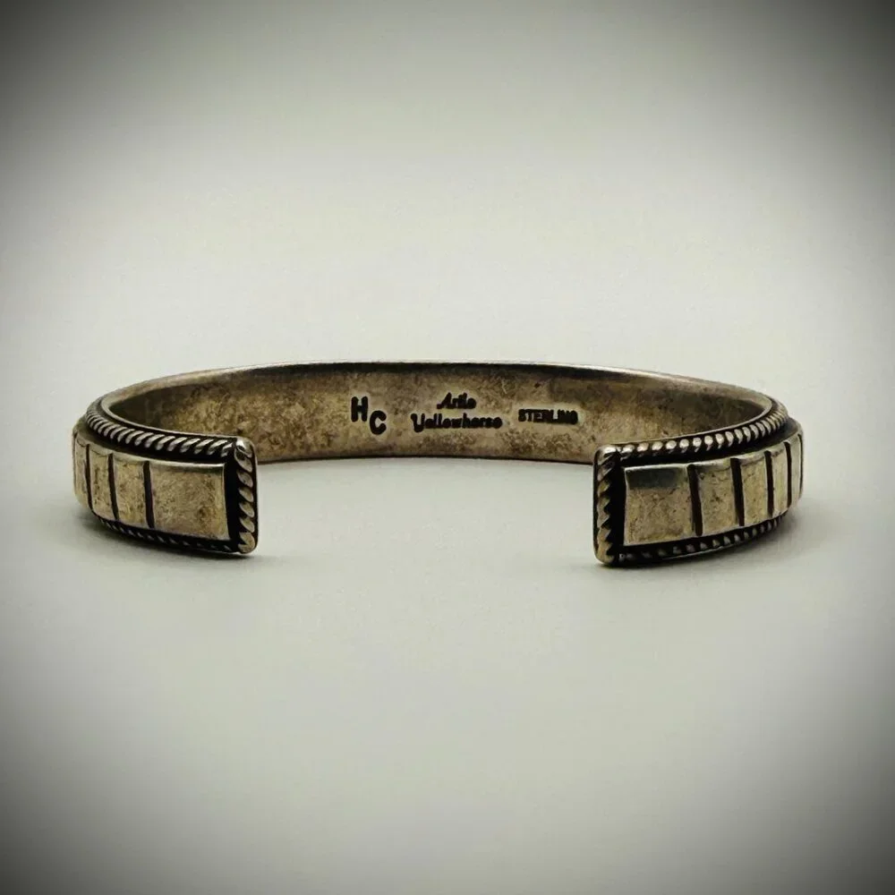 Artie Yellowhorse HC Heavy Sterling Silver Textured Cuff Bracelet